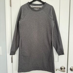 Pact Heather Gray Courtside Raglan Sleeve Fleece Sweatshirt Dress - M